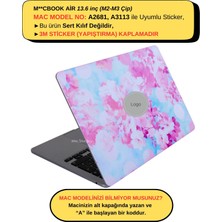 Macbook Air M2-M3 Kılıf 13.6inç Flower03 Yapıştırma Sticker Kaplama Koruyucu A2681 A3113 ile Uyumlu