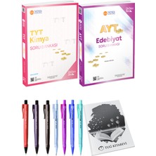 ÜçDörtBeş Yayınları 2025 AYT Edebiyat Soru Bankası - 2025 TYT Kimya Soru Bankası + Kalem - Not Defteri