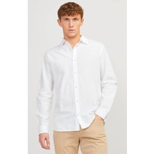 Jack & Jones JJESUMMER Erkek Keten Gömlek Beyaz 12248384