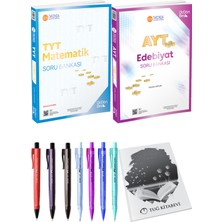 ÜçDörtBeş Yayınları 2025 AYT Edebiyat Soru Bankası - 2025 TYT Matematik Soru Bankası + Kalem - Not Defteri