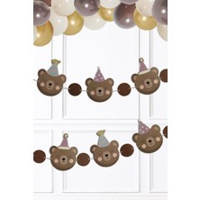 Pekshop Ayıcık Banner Duvar Süsü Retro Ayı Tema Parti Süsleri