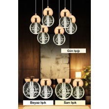 Istanbul Avize Uzay 6'lı Gold Ledli Modern Lü x  Avize