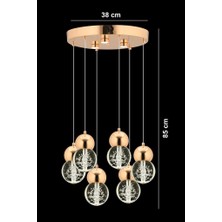 Istanbul Avize Uzay 6'lı Gold Ledli Modern Lü x  Avize