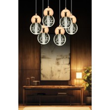 Istanbul Avize Uzay 6'lı Gold Ledli Modern Lü x  Avize