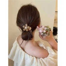 Kadın  Akrilik At Kuyruğu Çiçek Figürlü Lastikli Toka