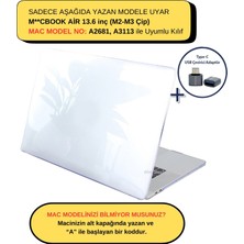 McStorey Macbook Air Kılıf 13.6 inç M2-M3, Kristal Parlak (TouchID'li Air M2-M3 13.6") A2681 A3113 ile Uyumlu