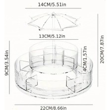 Remna Lüks 360 Derece Dönebilen Şeffaf Akrilik Makyaj Organizeri, Cilt Bakım Ürünleri Sergileme Standı