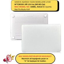 McStorey Macbook Air M2-M3 Kılıf 13.6 inç Mat Flu Kılıf (TouchID'li Air M2-M3) A2681 A3113 ile Uyumlu