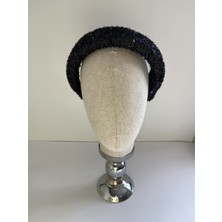 Bivalvia Accessories Siyah Pullu Payetli Taç