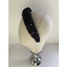 Bivalvia Accessories Siyah Pullu Payetli Taç