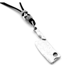 Solfera Satır Masterchef Eskitme Metal Deri Erkek Kolye Q0892