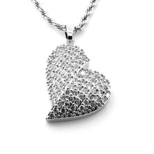 Solfera Iki Parçalı Kalp Aşk Sevgili Zirkon Taşlı Çelik Kadın Kolye Burgu Zincir Q0855