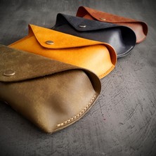 Nikura Craft Nikuracraft Deri Gözlük Kılıfı El Yapımı Hakiki Deri Gözlük Kabı Erkek Kadın Renkli Hakiki Deri Gözlük Kılıfı