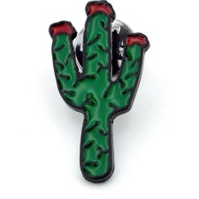 Solfera Yeşil Kaktüs Çöl Yaka Çanta Süsü Metal Rozet Pin RZ147