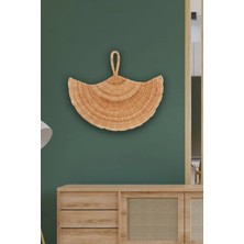 Ocean Point Doğal Rattan Dekoratif Duvar Süsü El Yapımı Yarım Ay Hasır Duvar Dekoru Bohem Tarz 30 cm  Oceanpoint
