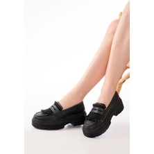 Alinn Butikk 749-749 Siyah Günlük Yüksek Tabanlı Loafer Ayakkabı