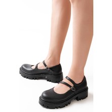 Alinn Butikk 868-756 Siyah Günlük Yüksek Tabanlı Loafer Ayakkabı