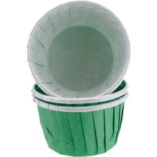 Tahtakale Toptancısı Cupcake Kalıbı Büyük Boy Düz Renk  62*40 mm (100 Adet)  Yeşil