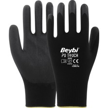 Beybi Touch Pu Poliüretan Kaplı Polyester Eldiven No:8