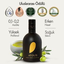 Ayolis Premium Gurme Zeytinyağı 500 Ml Trilye Ödüllü Yüksek Polifenollü Erken Hasat Soğuk Sıkım Natürel Sızma