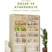 Terracy Home Garden 6 Raflı Çok Amaçlı, Geniş, Katlanabilir Dolap, Ayakkabılık ve Raf