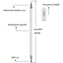 Coolacs Samsung Galaxy Tab S9 Fe SM-X510 Uyumlu Kalem Passive Stylus 2in1 Tablet Kalemi Çizim & Yazı Kalemi