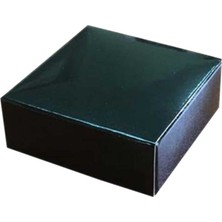 Tahtakale Toptancı Komple Karton Kutu Düz Renk 6x6x2.5 Cm (25 Adet)  Siyah