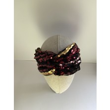 Bivalvia Accessories Sarı Kırmızı Pullu Payetli Bandana