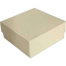 Tahtakale Toptancı Komple Karton Kutu Düz Renk 8x8x3 Cm (25 Adet)  Krem