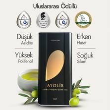 Ayolis Premium Gurme Ayvalık Zeytinyağı 5 Lt Ödüllü Yüksek Polifenollü Erken Hasat Soğuk Sıkım Natürel Sızma Zeytinyağı