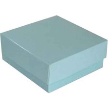 Tahtakale Toptancı Komple Karton Kutu Düz Renk 7x7x2.2 Cm (25 Adet)  Mavi