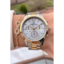 Daniel Klein MRD11750 Sarı Gümüş Renk Kadın Kol Saati Bileklik Hediyeli