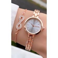 Merand MRD11770 Rose Gold Renk Kadın Kol Saati Bileklik Hediyeli