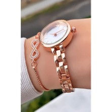 Merand MRD11770 Rose Gold Renk Kadın Kol Saati Bileklik Hediyeli