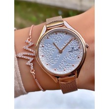 Daniel Klein MRD12110 Rose Gold Renk Kadın Kol Saati Bileklik Hediyeli