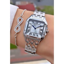 Ferrucci MRD11783 Gümüş Renk Çelik Kordon Kadın Kol Saati Bileklik Hediyeli