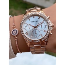 Tom Jones MRD12184 Rose Gold Renk Kadın Kol Saati Bileklik Hediyeli