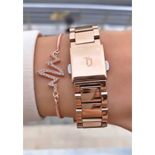 Tom Jones MRD12192 Rose Gold Renk Kadın Kol Saati Bileklik Hediyeli