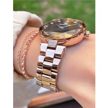 Daniel Klein MRD12270 Rose Gold Renk Kesme Cam Kadın Kol Saati Bileklik Hediyeli