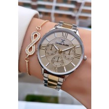 Daniel Klein MRD11607 Sarı Gümüş Renk Kadın Kol Saati Bileklik Hediyeli