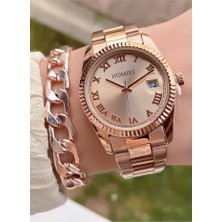Homies MRD12245 Rose Gold Renk Kadın Kol Saati Bileklik Hediyeli