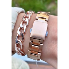 Homies MRD12245 Rose Gold Renk Kadın Kol Saati Bileklik Hediyeli