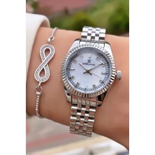 Daniel Klein MRD12339 Gümüş Renk Küçük Kasa Kadın Kol Saati Bileklik Hediyeli