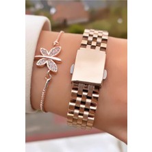 Ferrucci MRD11828 Rose Gold Renk Çelik Kordon Kadın Kol Saati Bileklik Hediyeli