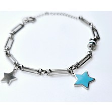 Stainless Steel Sallantılı Yıldız Çelik Bileklik