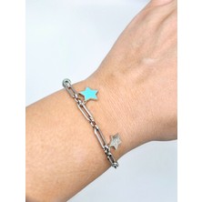 Stainless Steel Sallantılı Yıldız Çelik Bileklik
