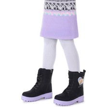 Kiko Kids Etil Zmrt Fermuarlı Kız Çocuk Bot Ayakkabı Siyah - Lila