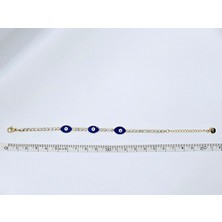 Stainless Steel Nazar Boncuklu Taşlı Çelik Bileklik