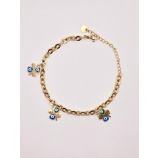 Stainless Steel Sallantılı Yoncalar Çelik Bileklik