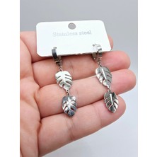 Stainless Steel Yaprak Sallantılı Çelik Küpe